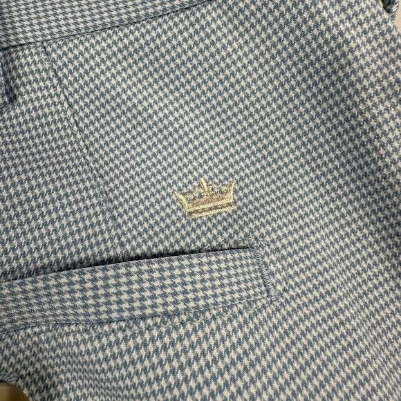 Peter Millar Shorts Mens 38 Crown Sport Blue White Houndstooth Golf Preppy Chino - Picture 6 of 12